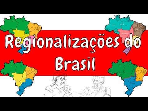 Thumbnail da aula: Regionalização do Brasil - IBGE, Geiger e Milton Santos (Resumo ilustrado)