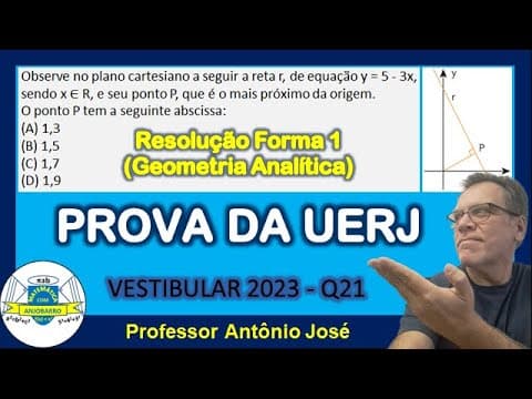 Thumbnail da aula: Como resolver fácil por Geometria Analítica - UERJ 2023, Questão 21 de Matemática - Resolução 1