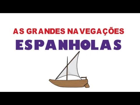 Thumbnail da aula: AS GRANDES NAVEGAÇÕES ESPANHOLAS - Aula Didática em Desenhos