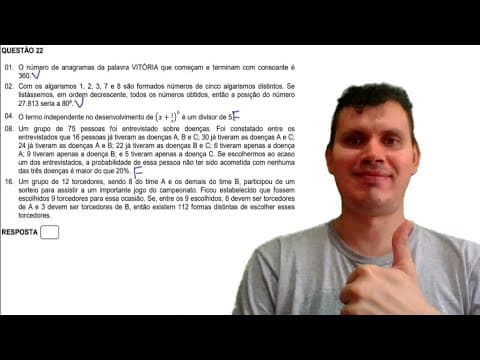 Thumbnail da aula: Vestibular Unificado UFSC/UFFS 2020 - Questão 23 (Matemática)
