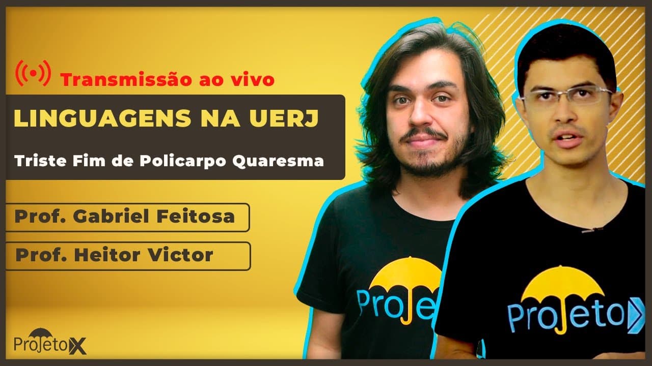Thumbnail: Ao Vivo | RETA FINAL UERJ | Triste Fim de Policarpo Quaresma - Prof. Heitor Victor e Gabriel Feitosa