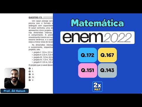 Thumbnail da aula: Resolução Matemática ENEM 2022 - Questão 172 - Caderno Azul - Um casal planeja construir