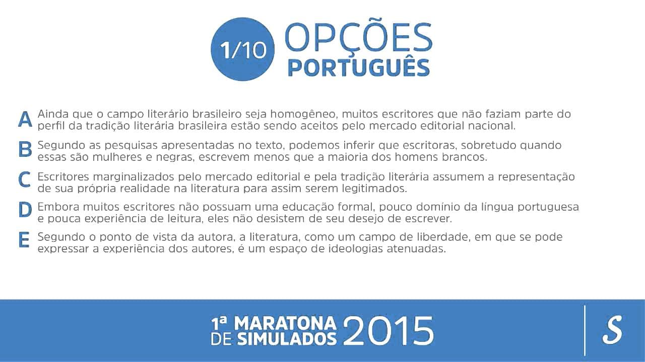 Thumbnail: Me Salva! Maratona de Simulados 2015/1 - Português - Questão 1