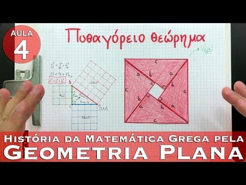 Thumbnail da aula: ⭐️ QUADRADO Área e Perímetro com TEOREMA DE PITÁGORAS | História da Matemática Grega | Aula 4