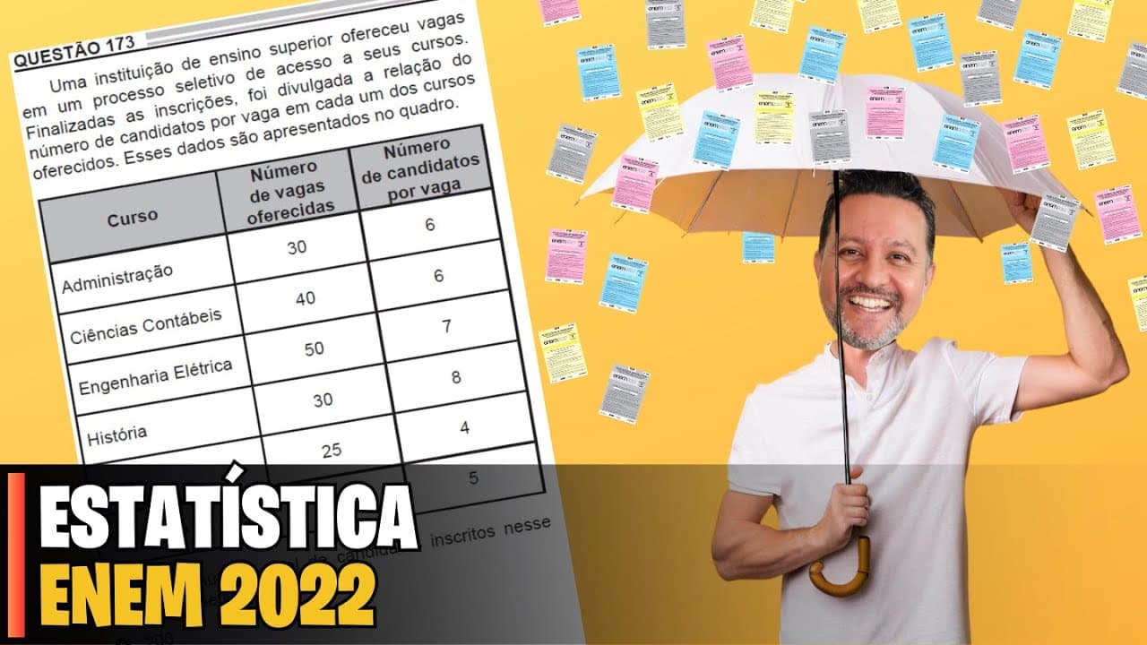 Thumbnail: ENEM 2022 | MATEMÁTICA - 173 Uma instituição de ensino superior ofereceu vagasem um processo