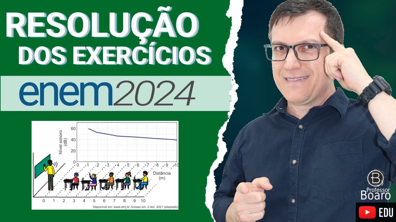 Thumbnail: ENEM 2024 RESOLUÇÃO dos EXERCÍCIOS – (QUESTÃO 99 Caderno VERDE) A saúde do professor: acústica arqui