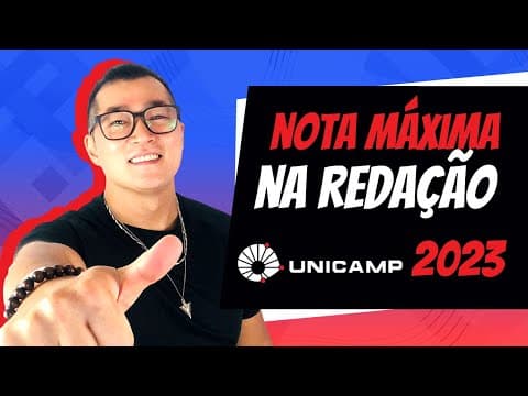 Thumbnail da aula: REDAÇÃO VESTIBULAR UNICAMP 2023: Análise Completa do Tema e Modelo de Redação NOTA MÁXIMA