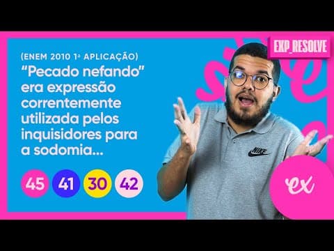 Thumbnail da aula: “PECADO NEFANDO” ERA EXPRESSÃO CORRENTEMENTE (...) | DIVERSIDADE CULTURAL E ESTRATIFICAÇÃO SOCIAL