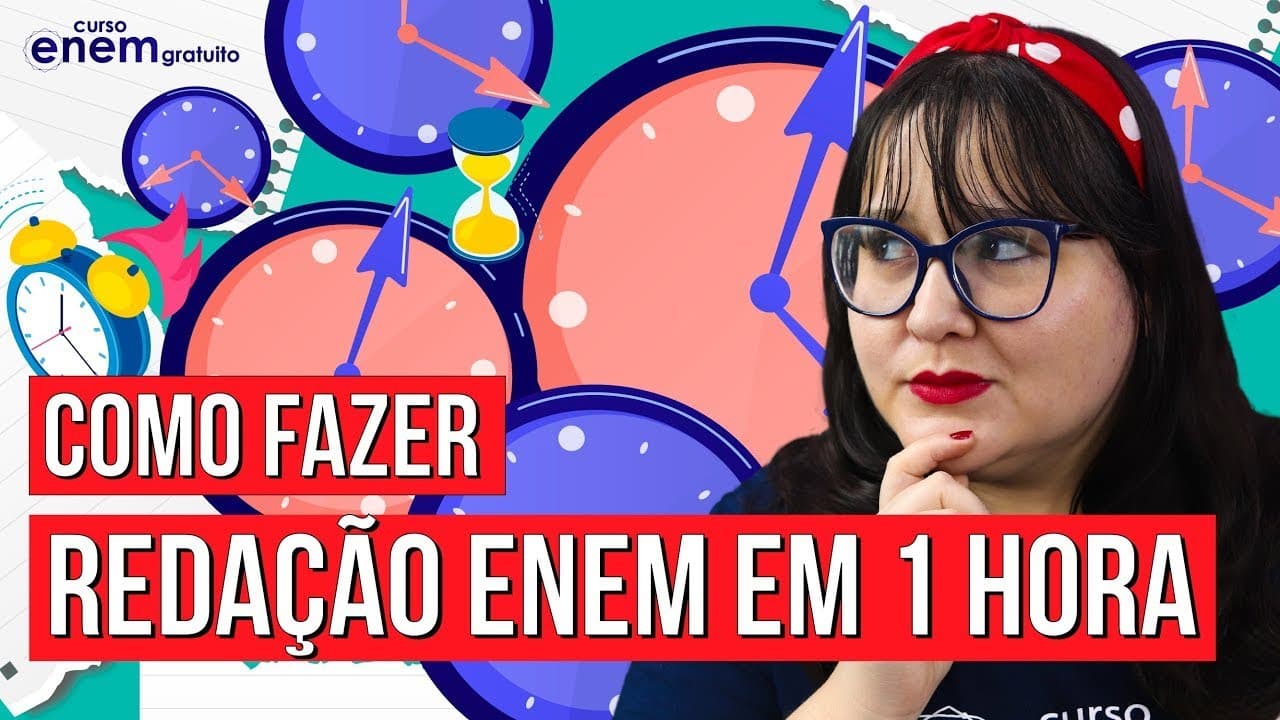 Thumbnail: COMO FAZER A REDAÇÃO EM UMA HORA | Redação para o Enem