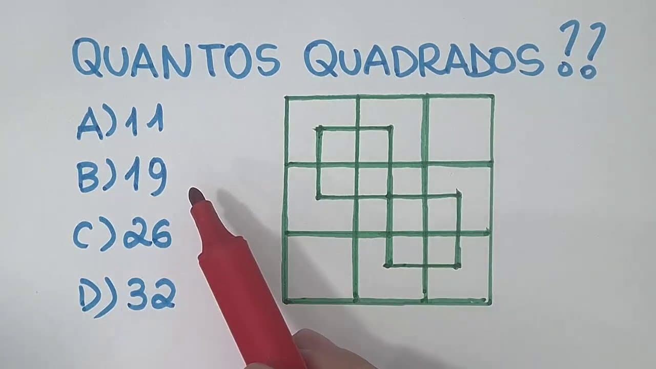 Thumbnail: 🔥 HELP MATEMÁTICA BÁSICA - Quantos quadrados há? - #126