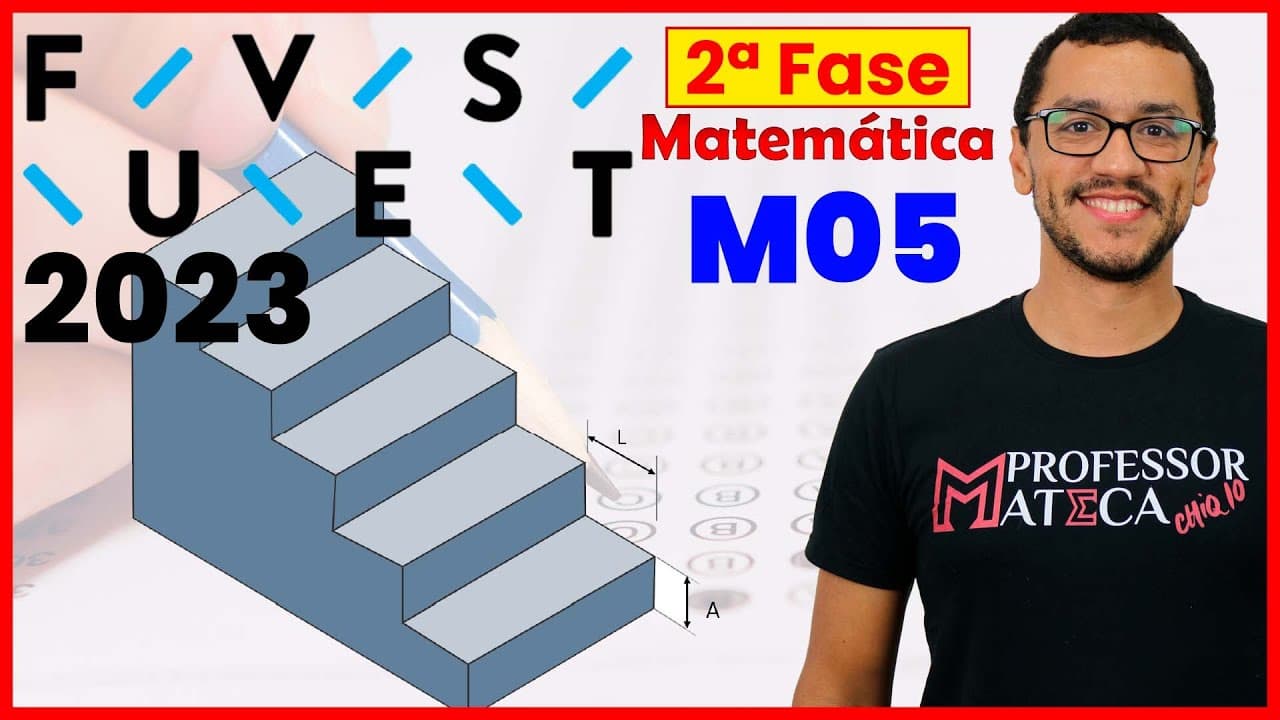 Thumbnail: Problema da Escada | Fuvest 2023 | Questão M05 | Resolução Segunda Fase Matemática