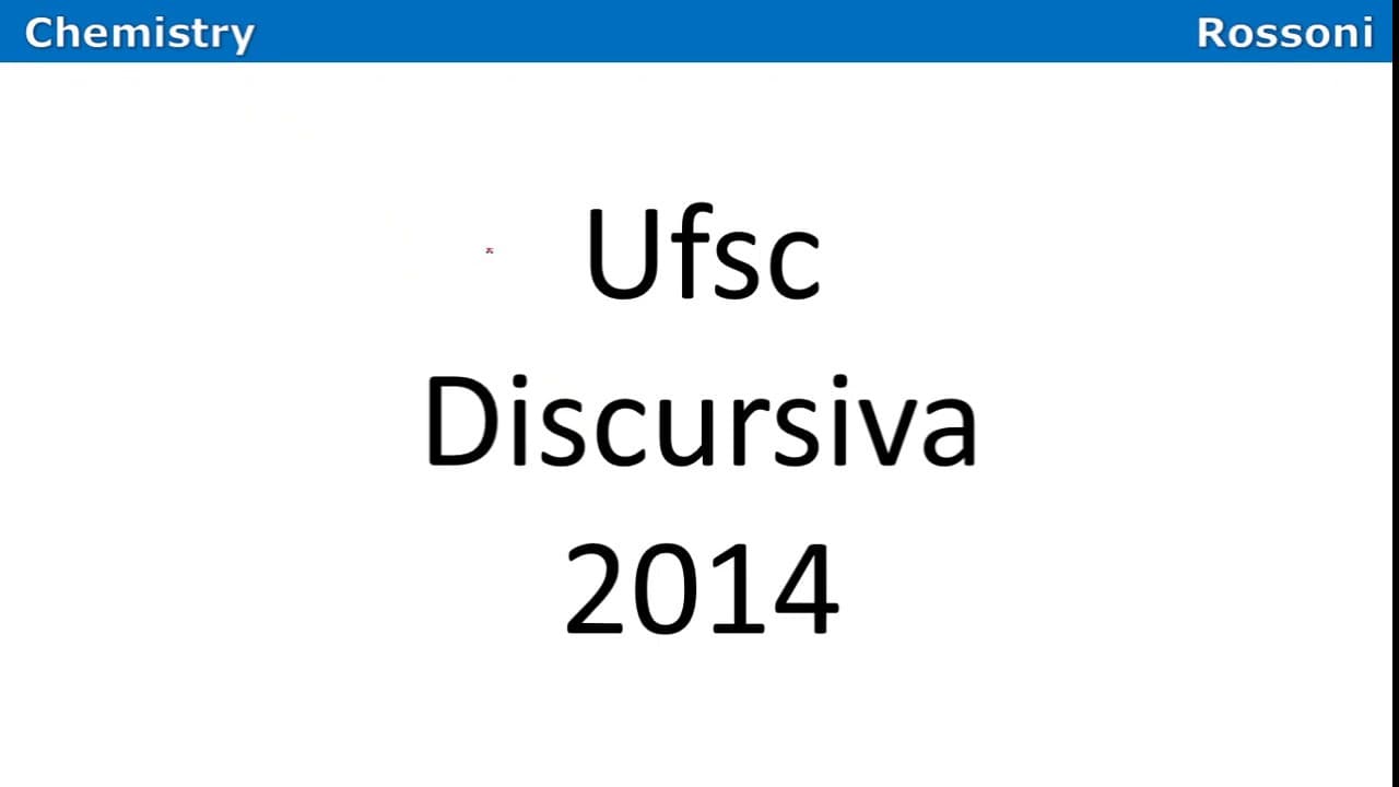 Thumbnail: UFSC 2014 Q Discursiva - Extração Líquido-Líquido e gasolina