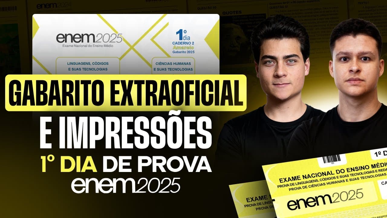 Thumbnail: GABARITO Extraoficial + Análise 1º DIA Enem 2025