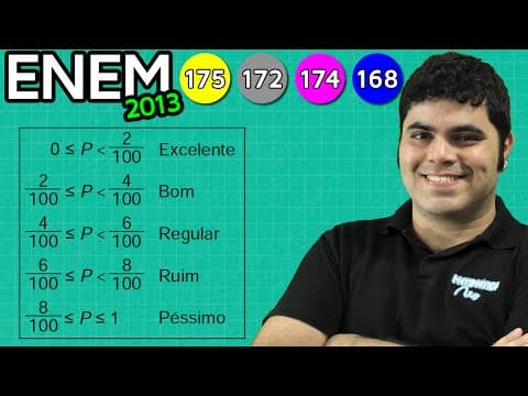 Thumbnail da aula: ENEM 2013 Matemática #33 - Probabilidade de Parafusos Defeituosos