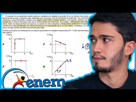 Thumbnail da aula: ENEM 2023 - O manual de um automóvel alerta sobre os cuidados em relação à pressão do ar no interior