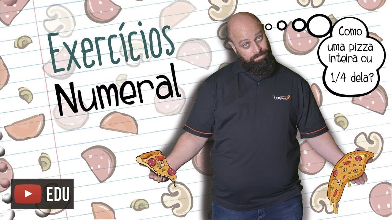 Thumbnail: Exercícios de Numeral, artigo e interjeição [Prof Noslen]
