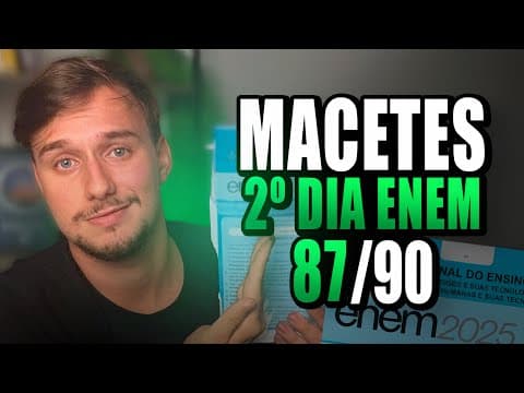 Thumbnail da aula: ✅ MACETES para GABARITAR o 2º DIA do ENEM 2026 (Matemática e Natureza)