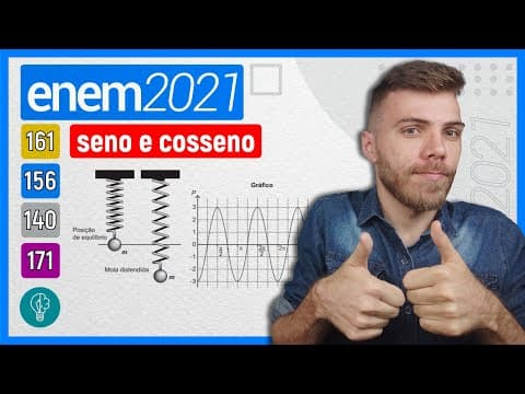 Thumbnail da aula: 🛑156 Enem 2021 - SENO E COSSENO - Uma mola é solta da posição distendida conforme a figura. A figura