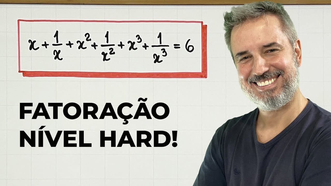 Thumbnail: Usei FATORAÇÃO NÍVEL HARD para resolver essa equação! 🤯