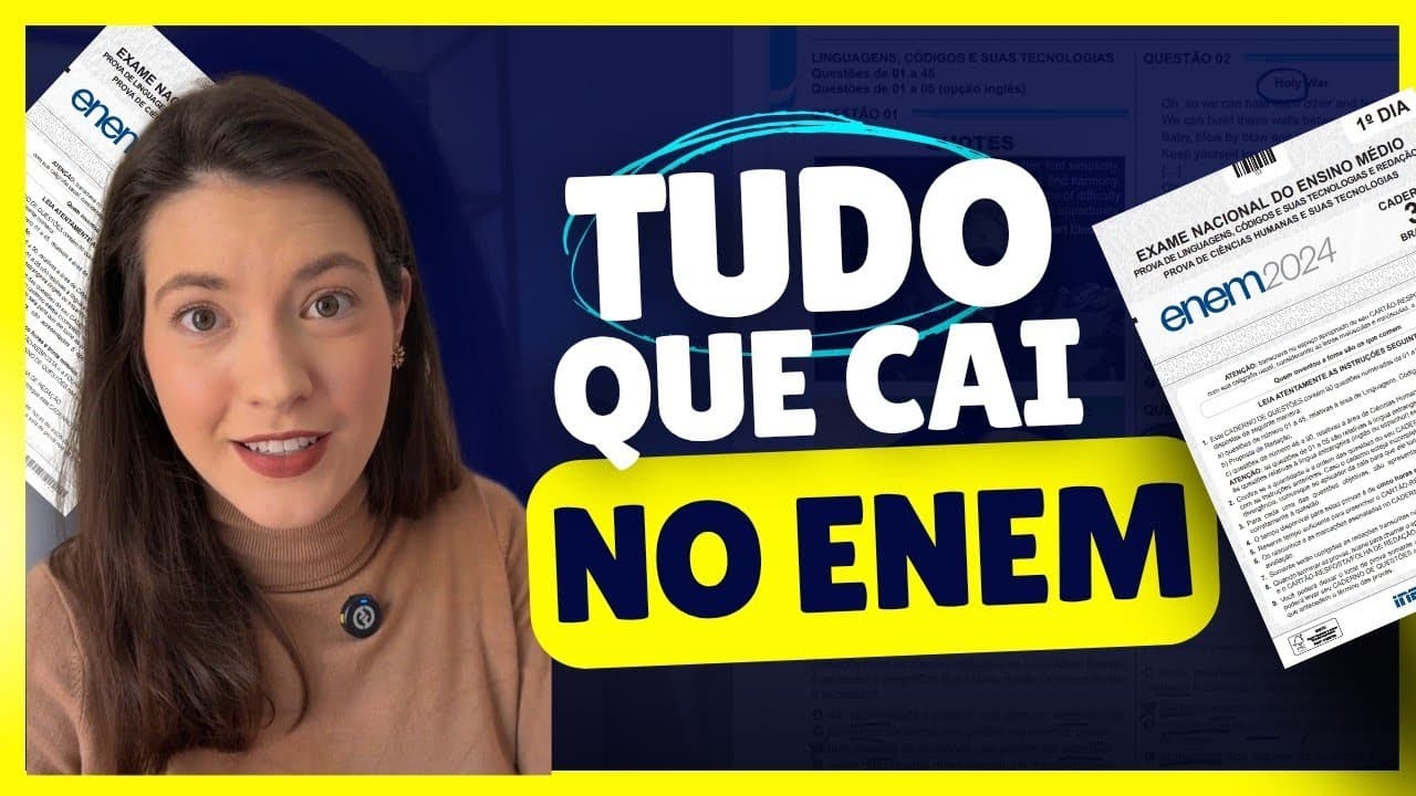Thumbnail: ENEM REVELADO! 🤯 tudo o que caiu em linguagens