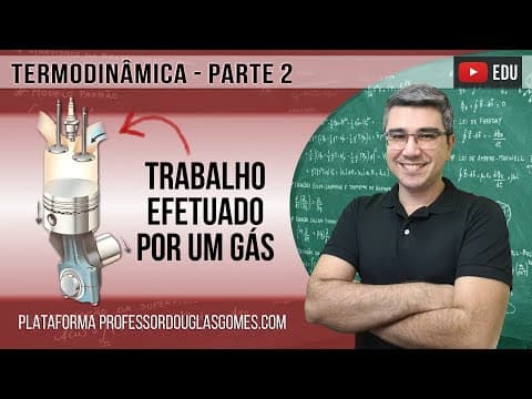 Thumbnail da aula: Termodinâmica (parte 2) - Cálculo do trabalho efetuado por um gás