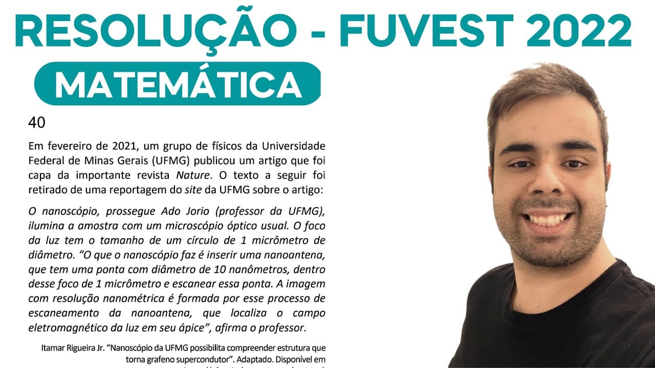 Thumbnail: FUVEST 2022 - Em fevereiro de 2021, um grupo de físicos da Universidade Federal de Minas Gerais
