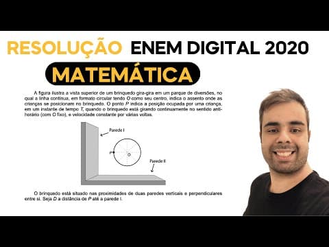 Thumbnail da aula: ENEM DIGITAL 2020 - A figura ilustra a vista superior de um brinquedo gira-gira em um parque de