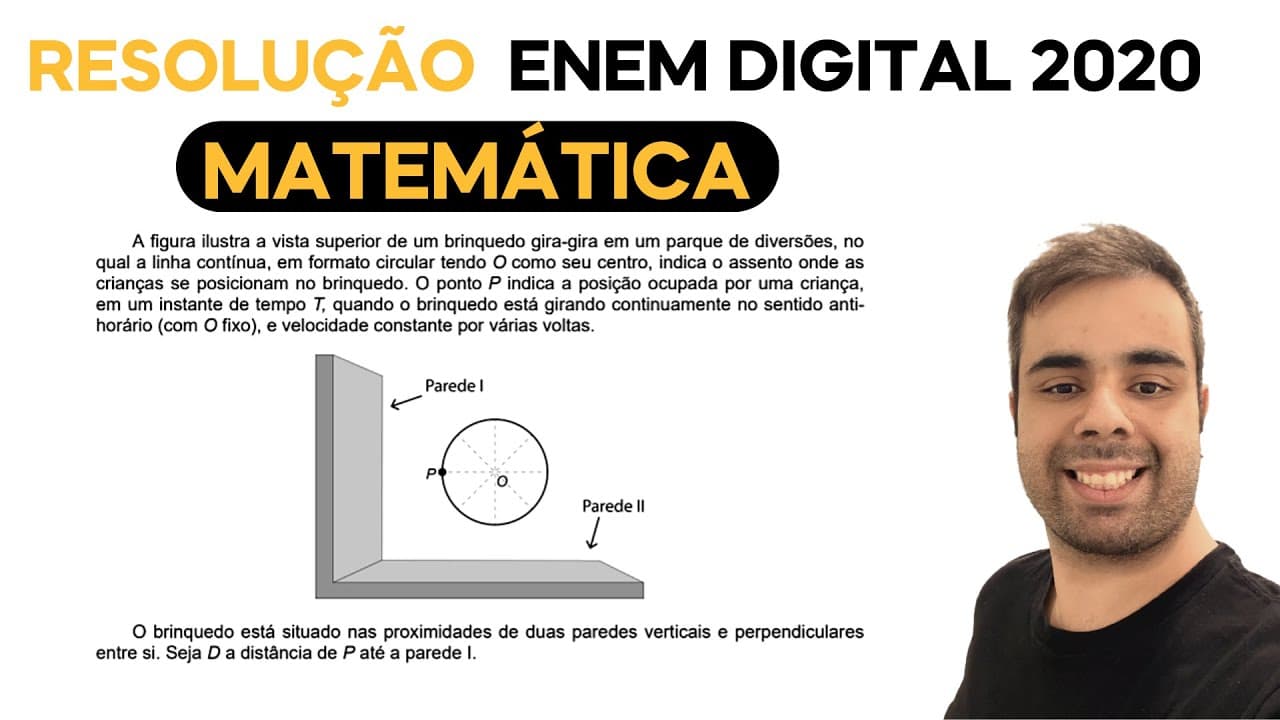 Thumbnail: ENEM DIGITAL 2020 - A figura ilustra a vista superior de um brinquedo gira-gira em um parque de