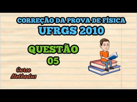 Thumbnail da aula: 05 de 2010 da prova de física da UFRGS - Se a intensidade da força F é igual a 2,0 N, a força de