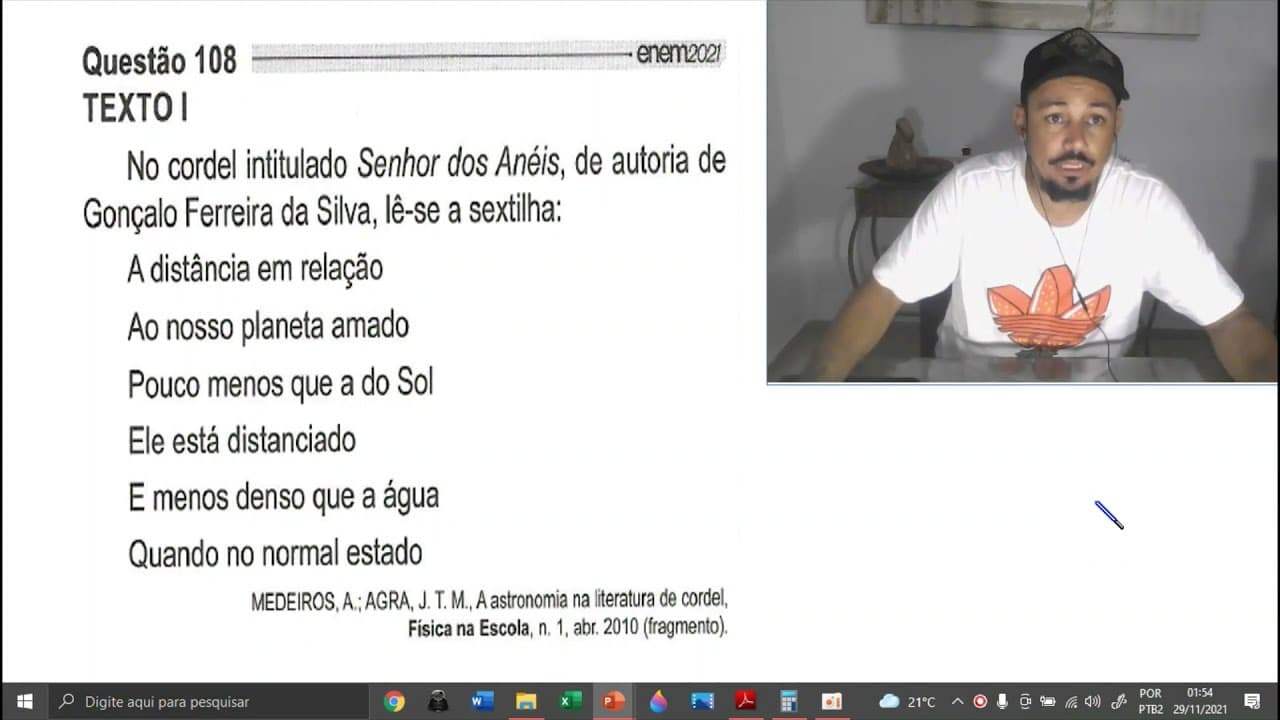 Thumbnail: No cordel intitulado senhor dos anéis, de autoria de Gonçalo Ferreira da Silva, lê-se a sextilha...