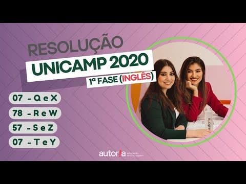 Thumbnail da aula: Resolução UNICAMP 2020 (1ª fase) - Autoria Linguagem - Questão 07 | Linguagens, prova Q e X