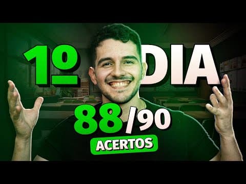 Thumbnail da aula: ESTRATÉGIA de PROVA para 1° DIA do ENEM (+800 de média)