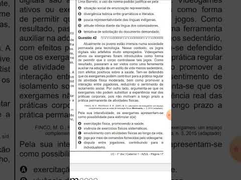 Thumbnail da aula: Questão 42 Enem 2020 Linguagens caderno Azul 1 apli