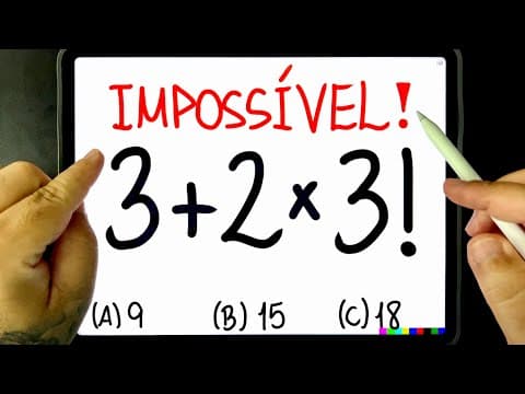 Thumbnail da aula: 🔥 IMPOSSÍVEL resolver a essa EXPRESSÃO NUMÉRICA BUGANTE! 😱Você consegue resolver?