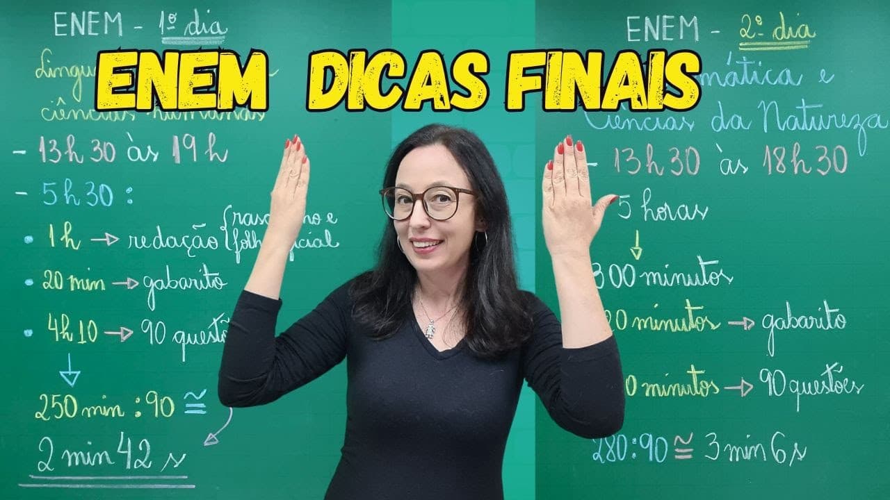 Thumbnail: ENEM DICAS FINAIS... Administre o seu tempo!!