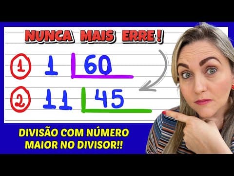 Thumbnail da aula: NUNCA MAIS ERRE UMA DIVISÃO. APRENDA COMO FAZER DIVISÃO AGORA!!! EXPLICAÇÃO DO CONTEÚDO! 📚🚀