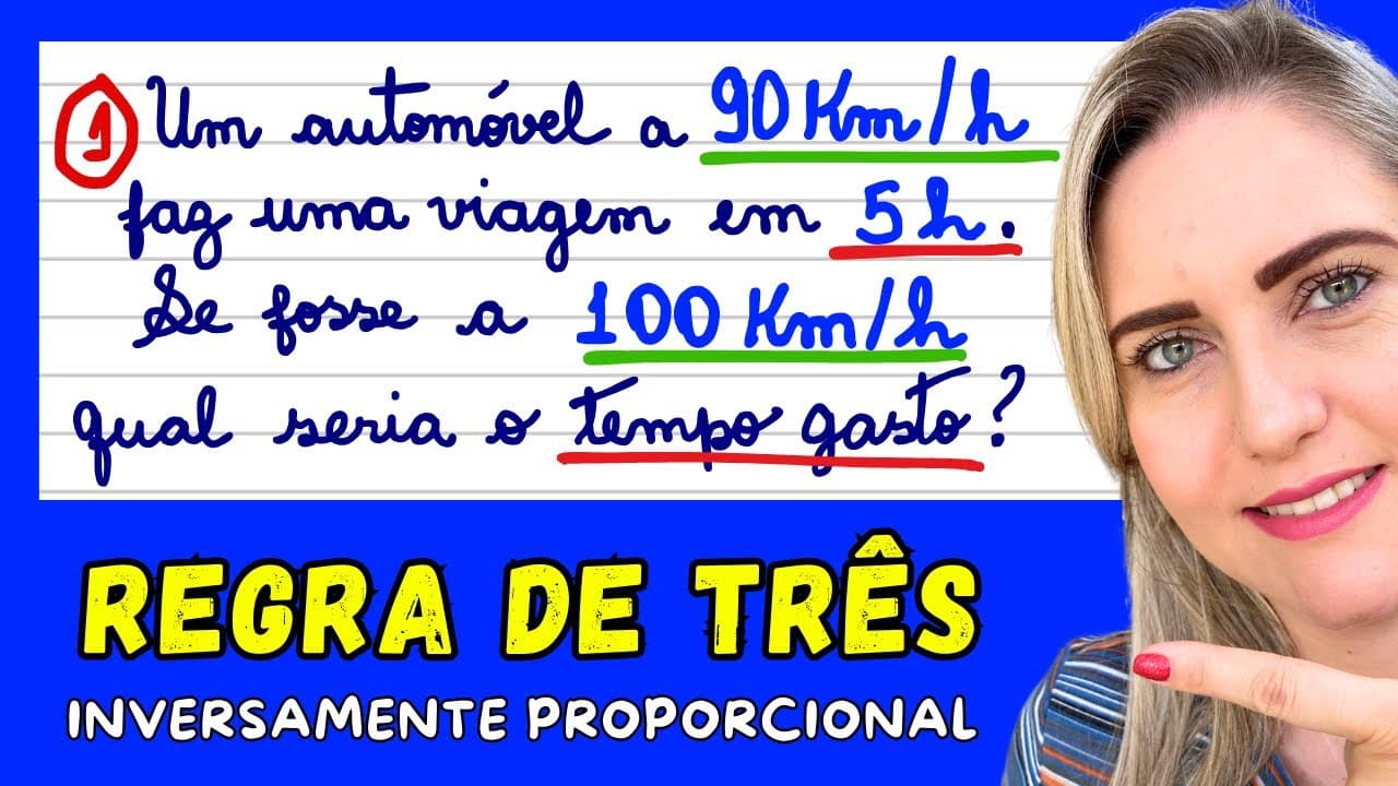 Thumbnail: REGRA DE 3 INVERSAMENTE  PROPORCIONAL!! COMO FAZER!  EXPLICAÇÃO DE CONTEÚDO.📚🚀