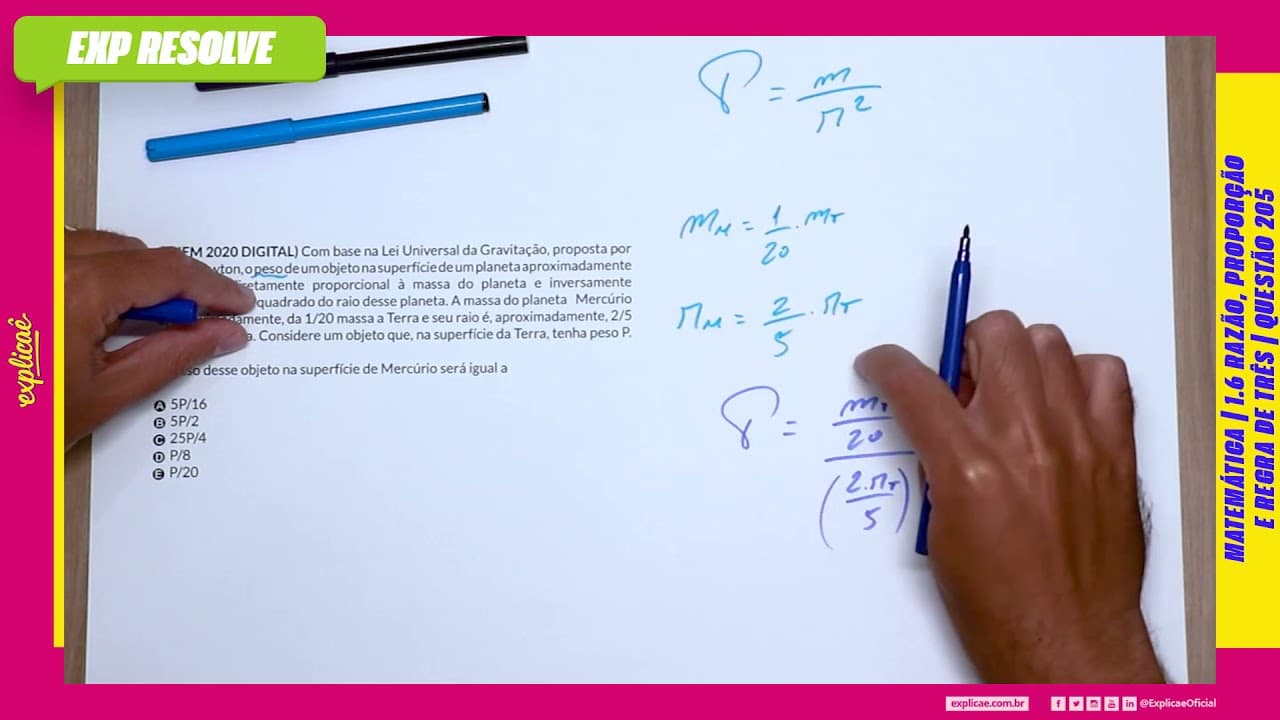Thumbnail: COM BASE NA LEI UNIVERSAL DA GRAVITAÇÃO, PROPOSTA POR (...) | RAZÃO, PROPORÇÃO E REGRA DE TRÊS