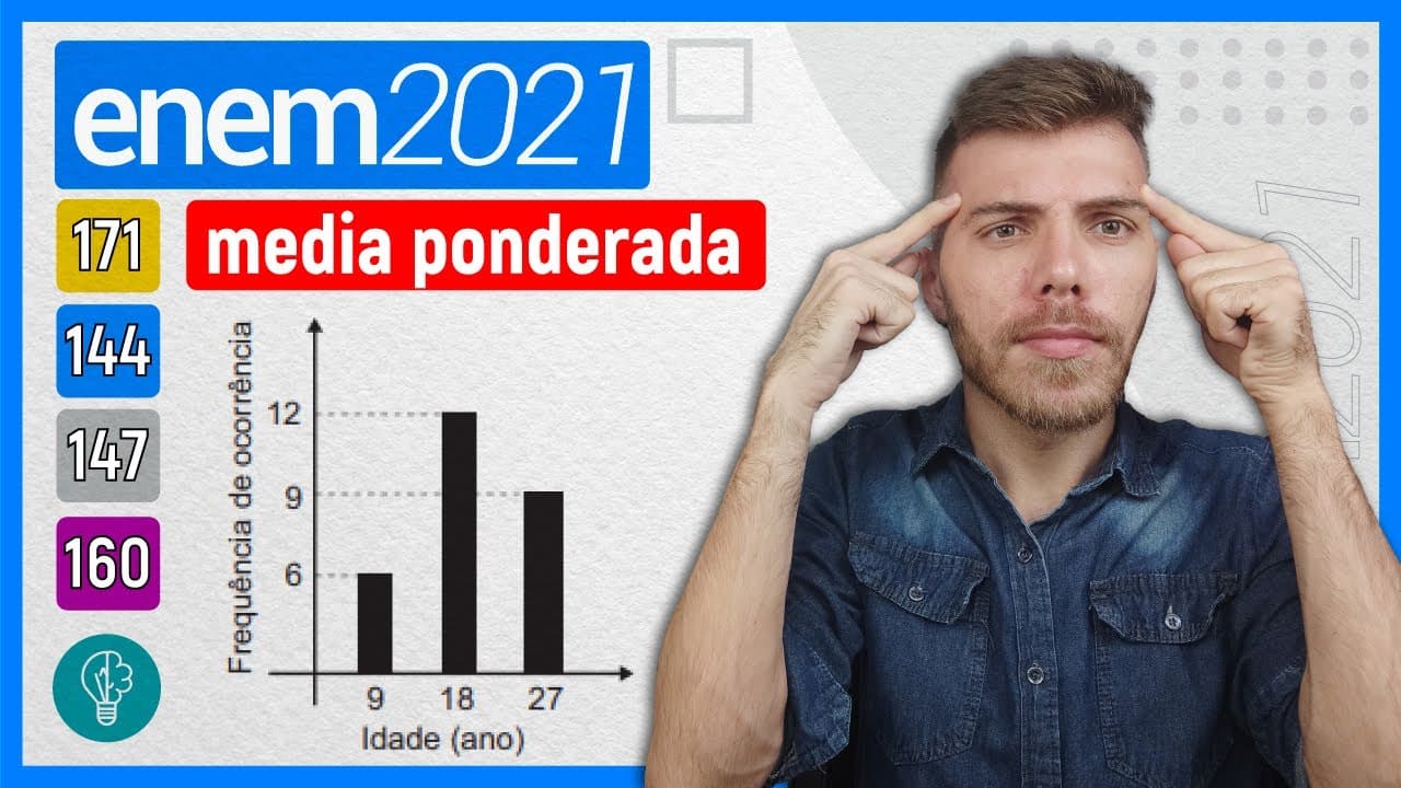 Thumbnail: 🛑144 Enem 2021 - MÉDIA PONDERADA - Uma pessoa realizou uma pesquisa com alguns alunos de uma escola