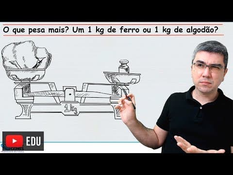 Thumbnail da aula: O que pesa mais? Um quilo de ferro ou um quilo de algodão? | Física todo dia | Cotidiano