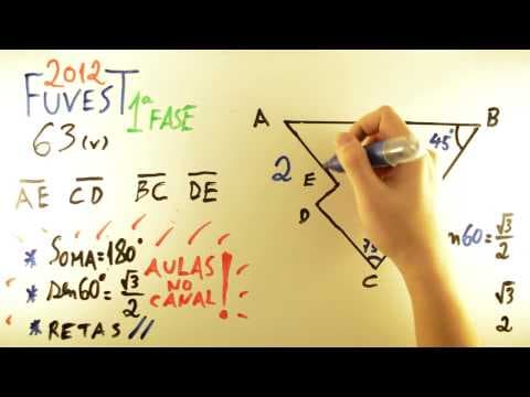Thumbnail da aula: FUVEST 2012 - Matemática 63 - Trigonometria e Triângulos - 1ª fase Prova V - Aulas A+ Resolve