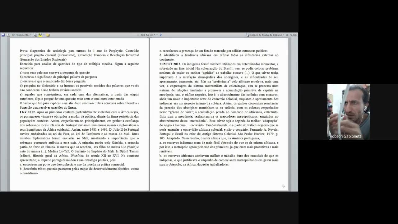 Thumbnail: Sugestão de resolução de questões de enem - sociologia