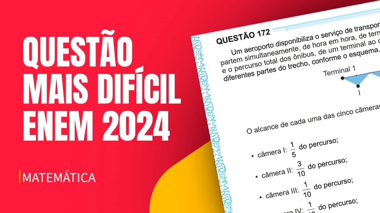 Thumbnail: QUESTÃO DE MATEMÁTICA MAIS DIFÍCIL DO ENEM 2024 | Proenem