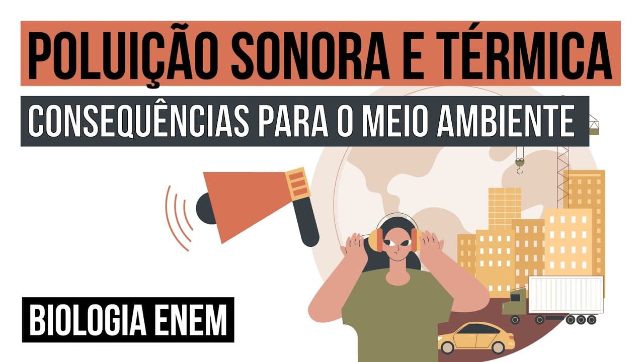 Thumbnail: POLUIÇÃO SONORA E TÉRMICA: consequências para o meio ambiente | Biologia para o Enem | Cláudia