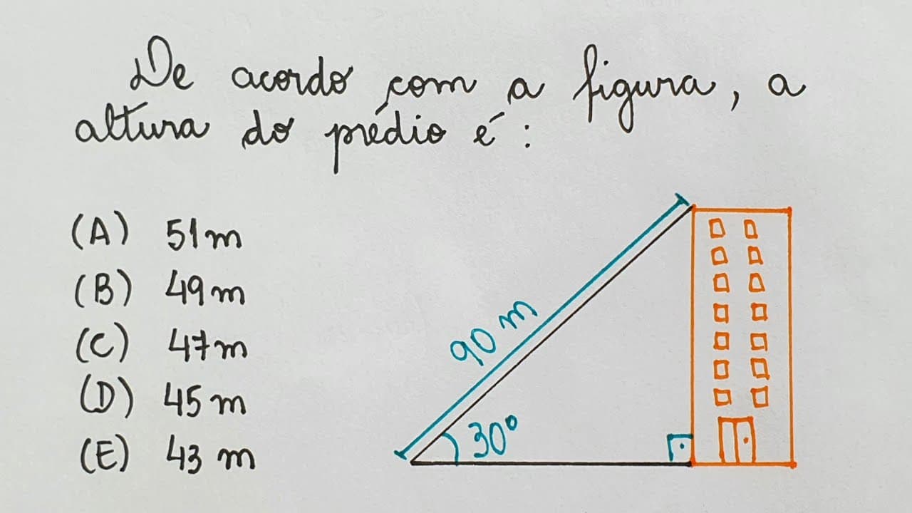 Thumbnail: RAZÕES TRIGONOMÉTRICAS - ALTURA DO PRÉDIO - TRIGONOMETRIA @professoraangelamatematica