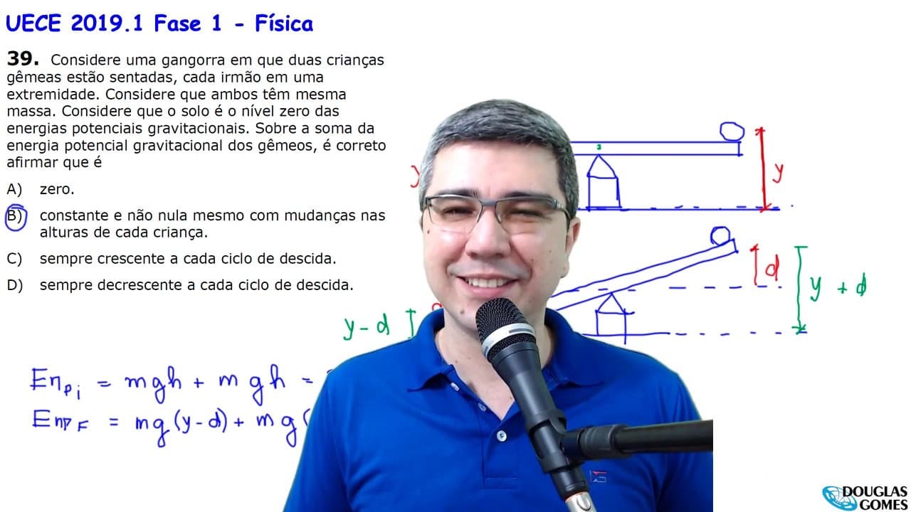 Thumbnail: Correção/Resolução/Comentário Vestibular UECE 2019.1 F1 Q39