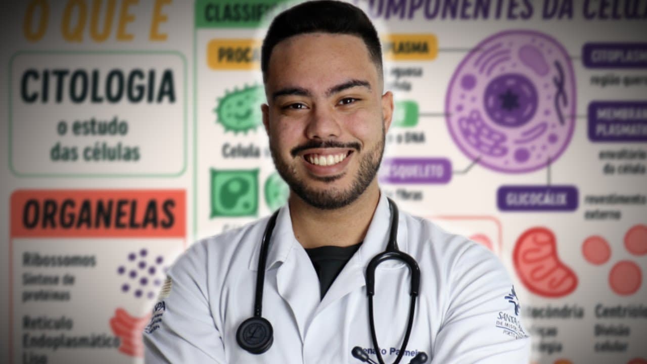 Thumbnail: 🟢 CITOLOGIA no ENEM 2026: Tudo o que Cai (Células, Organelas e Funções)