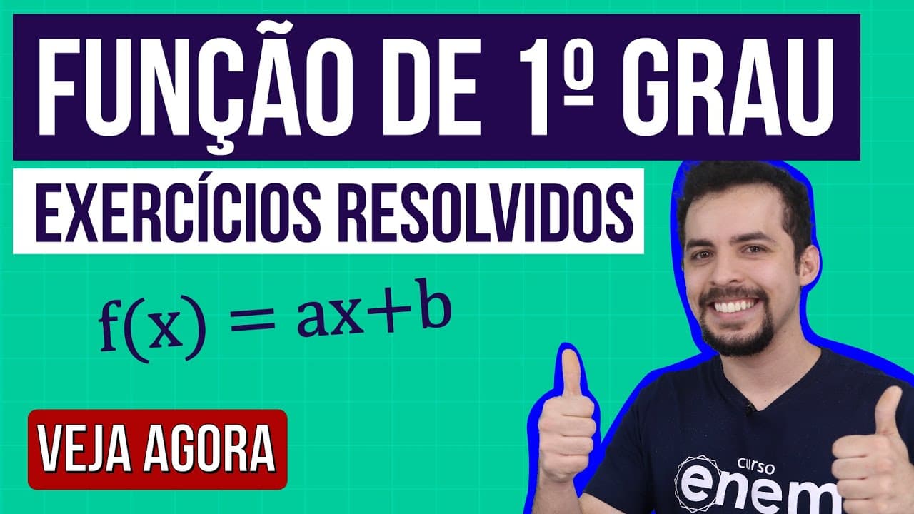 Thumbnail: FUNÇÃO DE 1º GRAU: Exercícios resolvidos | RESUMO DE MATEMÁTICA ENEM. Professor Lucas Borguezan