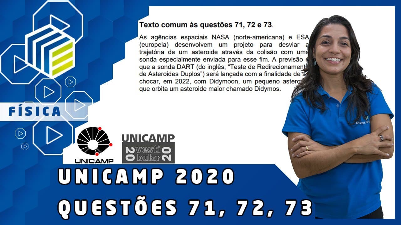 Thumbnail: Física - Unicamp 2020 - Questões 71, 72, 73