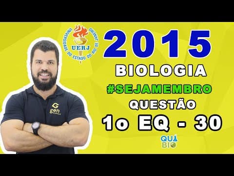Thumbnail da aula: UERJ 2015 - 1o EQ - Questão 30 - No cladograma está representado o grau de parentesco entre diferent